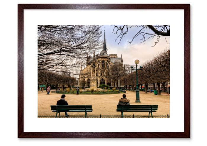Paris City Tourist Notre-Dame Garden Fall 